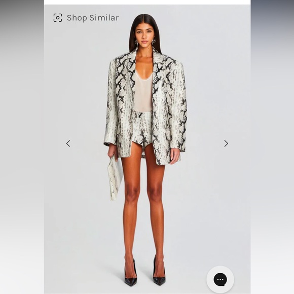 Retrofete NWT Aven Leather Hotpants Shorts in Neutral Snake - Picture 5 of 15